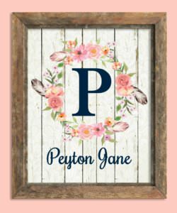 Personalized Baby Name in a Frame Gift