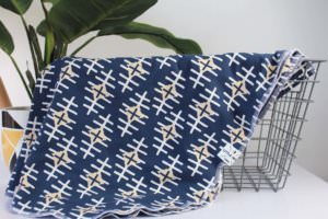 Little Nest Boutique Navy baby blanket, newborn swaddle, baby wrap