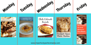 5 Day Crock Pot Dinner Meal Plan